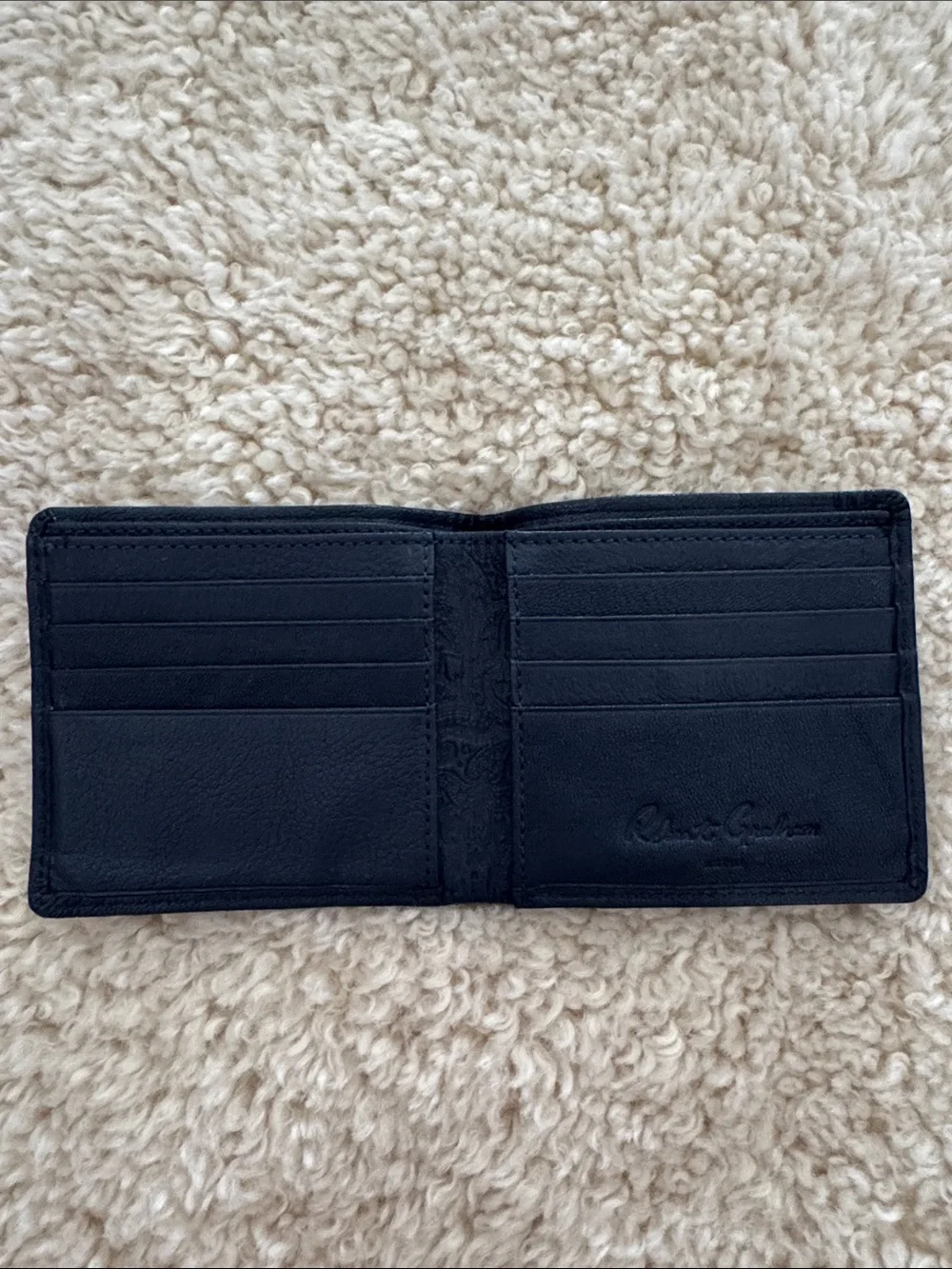 Robert Graham Blue Leather Men's Bi-Fold Wallet - Signature Embossed